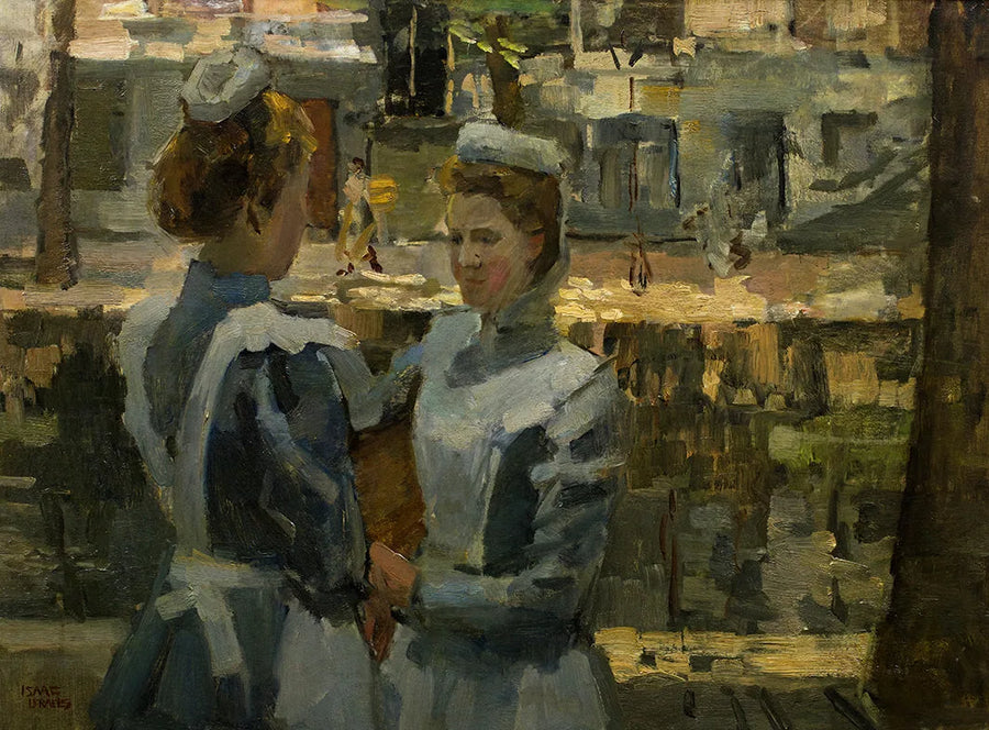 Två servanter vid en kanal i Amsterdam - Isaac Israëls