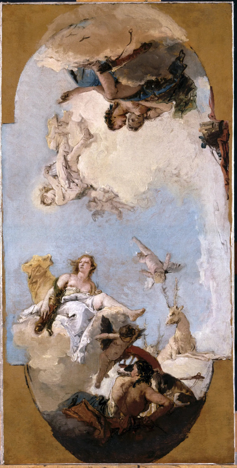 Diane, Apollon och Nymf - Giovanni Battista Tiepolo