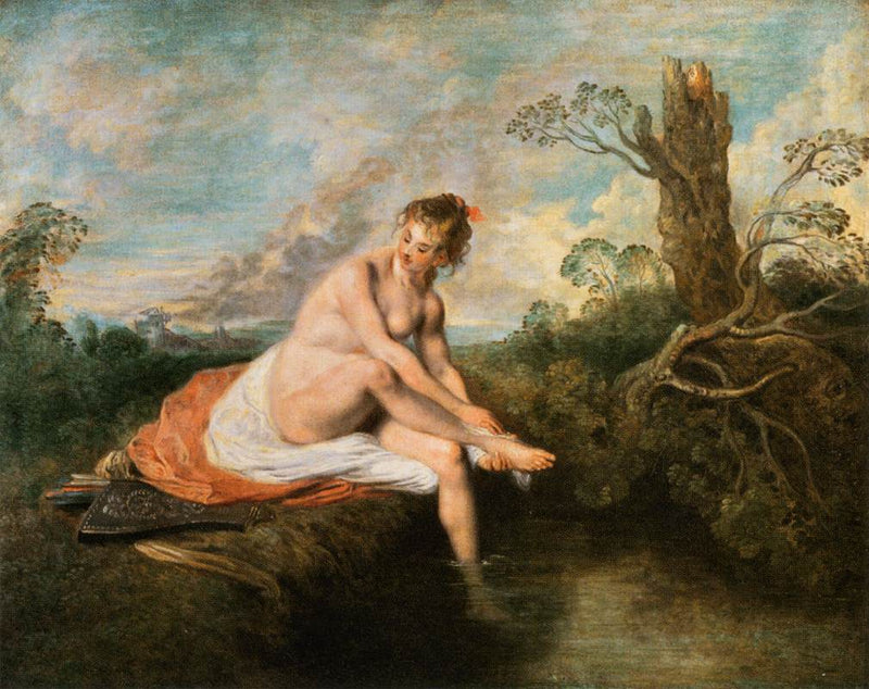 Diane i badet - Antoine Watteau