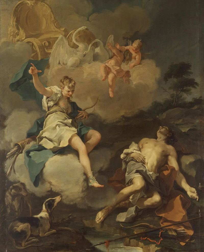 Diane och Endymion - Giovanni Battista Pittoni