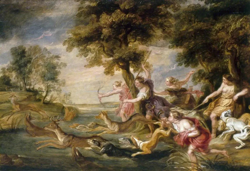 Diane och hennes nymfer på jakt - Peter Paul Rubens