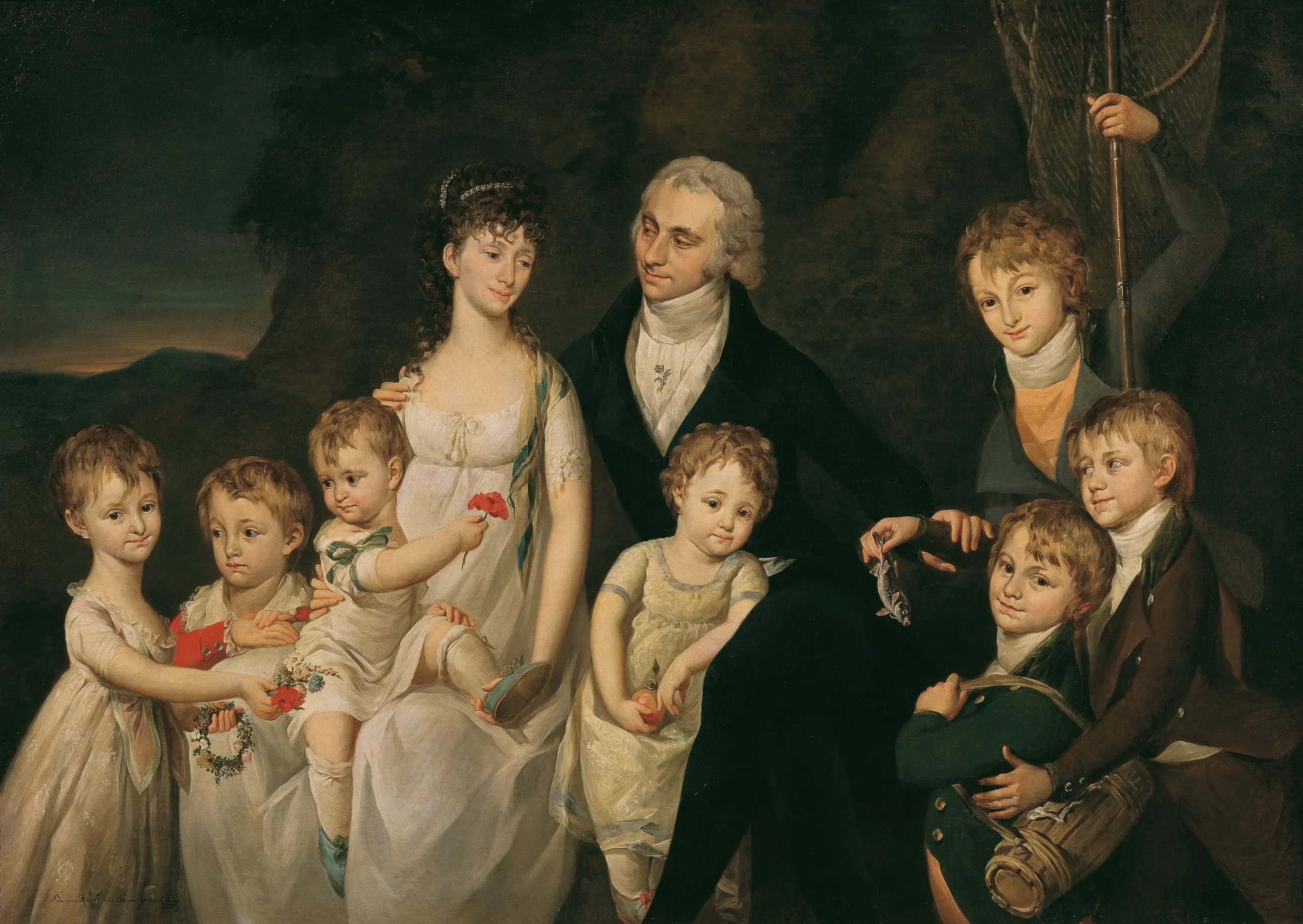 Die Familie Anton von Marx - Barbara Krafft image 1 copie peinte à la main à l’huile