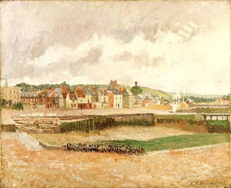 Dieppe. Fiskehamn, lågvatten - Camille Pissarro