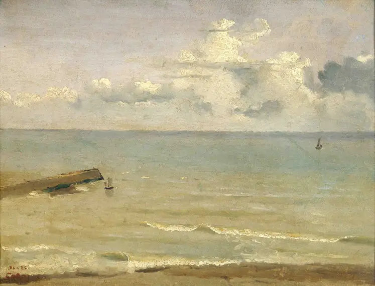 Dieppe, änden av piren och havet - Jean-Baptiste Camille Corot