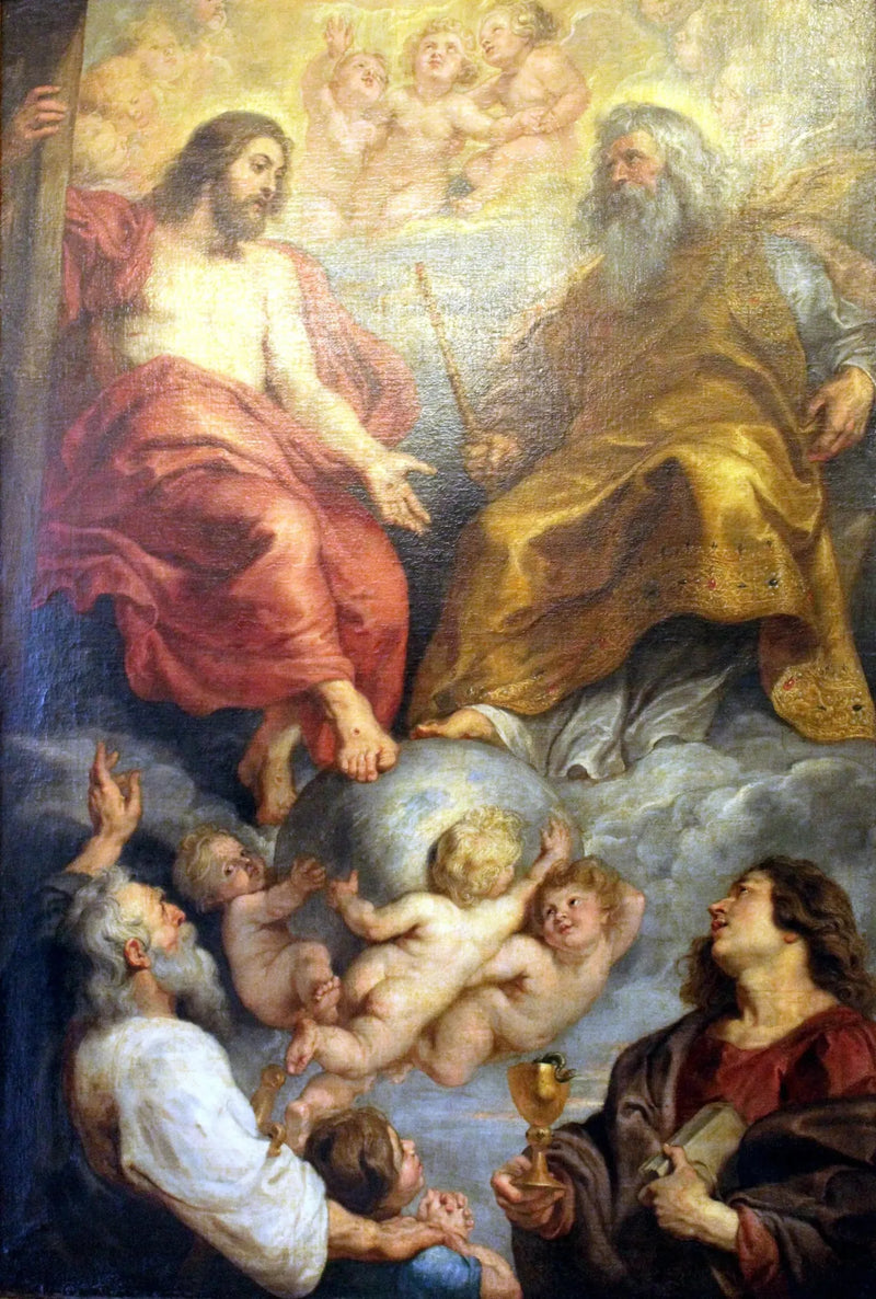 Gud Fadern och Kristus med helgonen Paulus och Johannes, 1616-1617 - Peter Paul Rubens