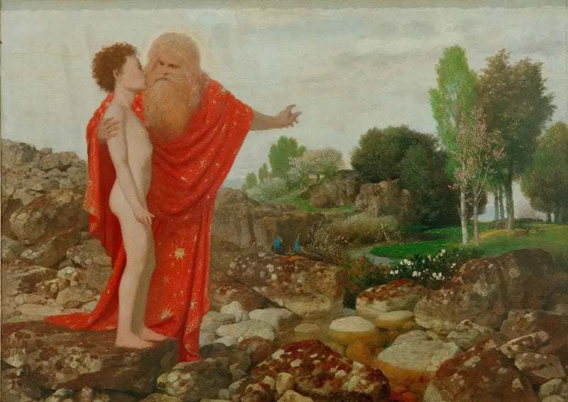 Gud Fadern visar Paradiset för Adam - Arnold Böcklin