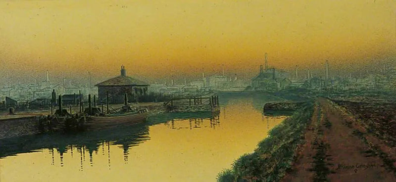 Söndag kväll, Knostrop Cut, Leeds - John Atkinson Grimshaw