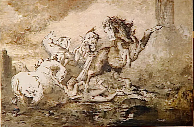 Diomedes uppäten av sina hästar - Gustave Moreau