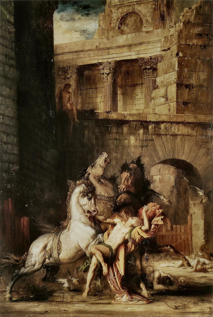 Diomedes uppäten av sina hästar - Gustave Moreau