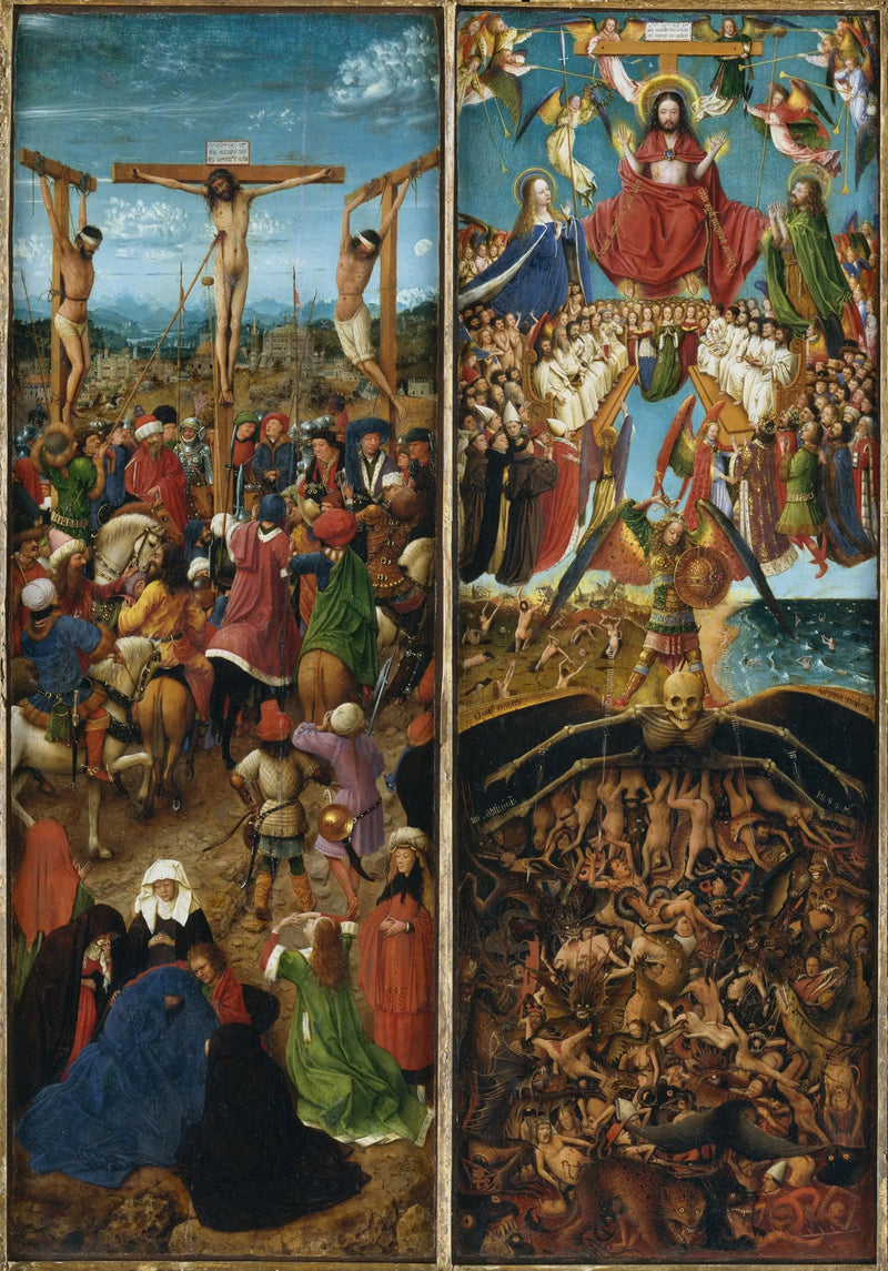 Diptyk av Korsfästelsen och Den yttersta domen - Jan van Eyck