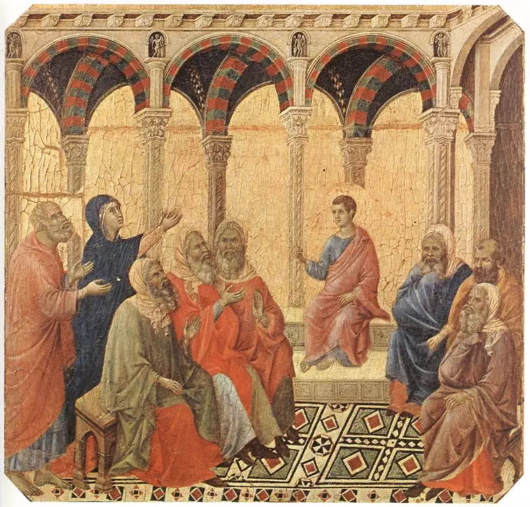 Tvist med läkarna - Duccio di Buoninsegna