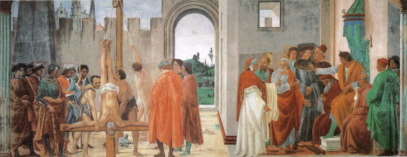 Tvist med Simon Magus och Petrus korsfästelse - Filippino Lippi