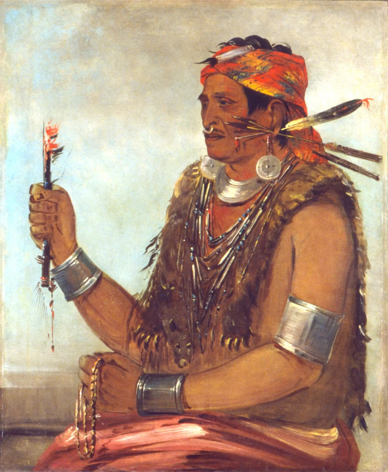Dix-sqúat-a-way, Den öppna porten, Känd under namnet Profeten, Bror till Tecumseh - George Catlin