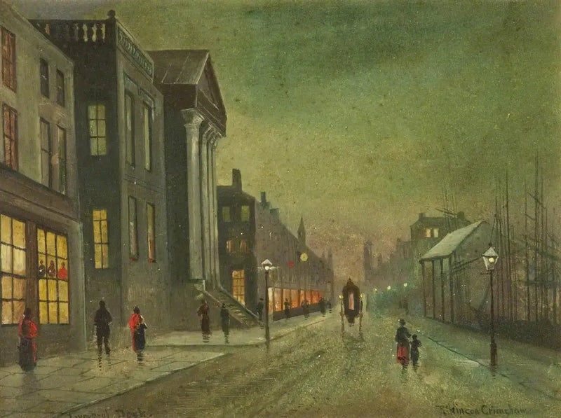 Liverpool-dockorna (panel 1 av 5) - John Atkinson Grimshaw