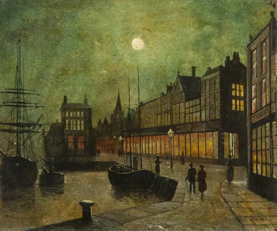 Liverpool-dockorna (panel 5 av 5) - John Atkinson Grimshaw