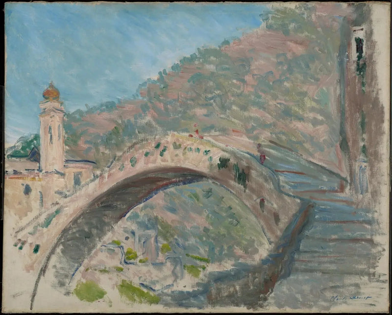 Dolceacqua, den gamla bron över Nervia - Claude Monet
