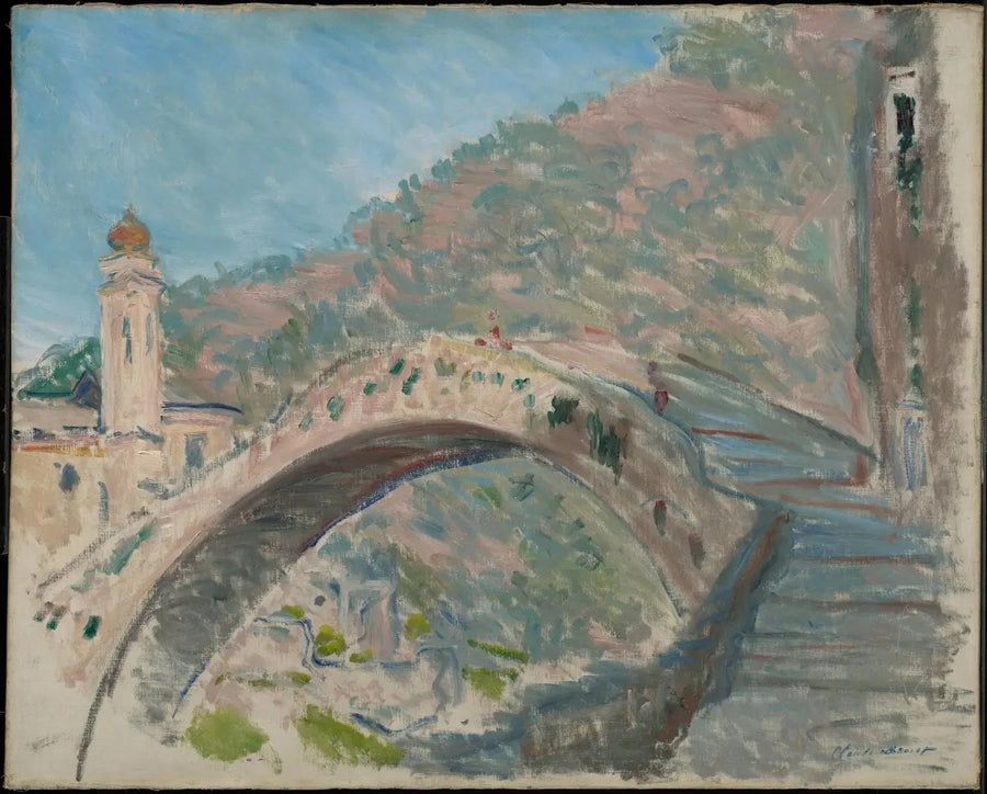 Dolceacqua, den gamla bron över Nervia - Claude Monet