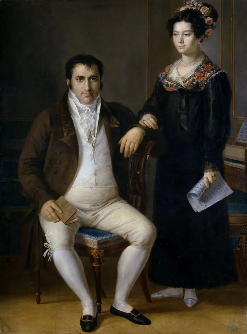 Don Pedro Benítez och hans dotter María de la Cruz - Rafael Tejeo