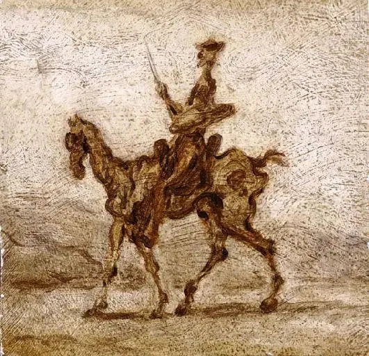 Don Quijote till häst - Honoré Daumier