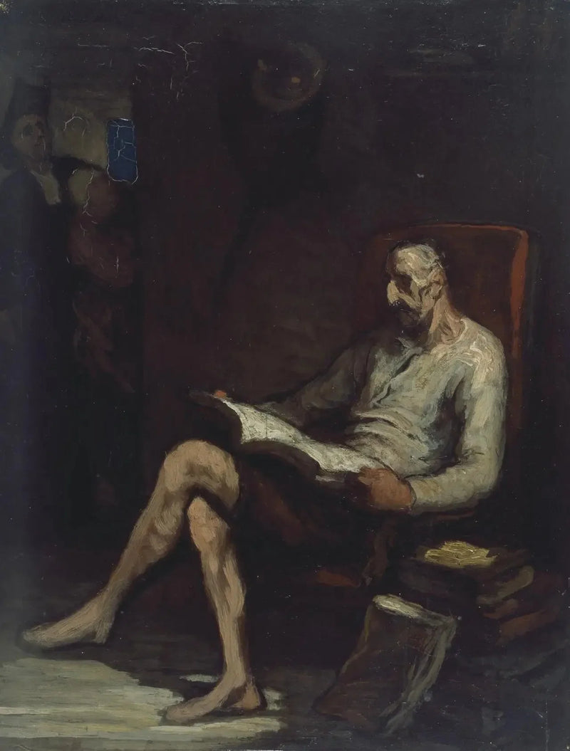 Don Quijote som läser - Honoré Daumier