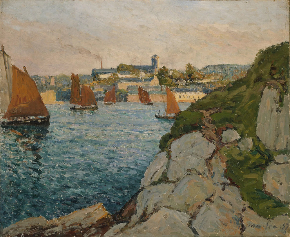 Douarnenez la ville éclairée - Maxime Maufra image 1 tableau peint à l’huile sur toile