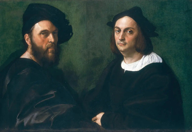 Dubbelporträtt av Andrea Navagero och Agostino Beazzano - Raphael Sanzio