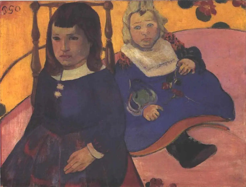 Dubbelporträtt av barn - Paul Gauguin