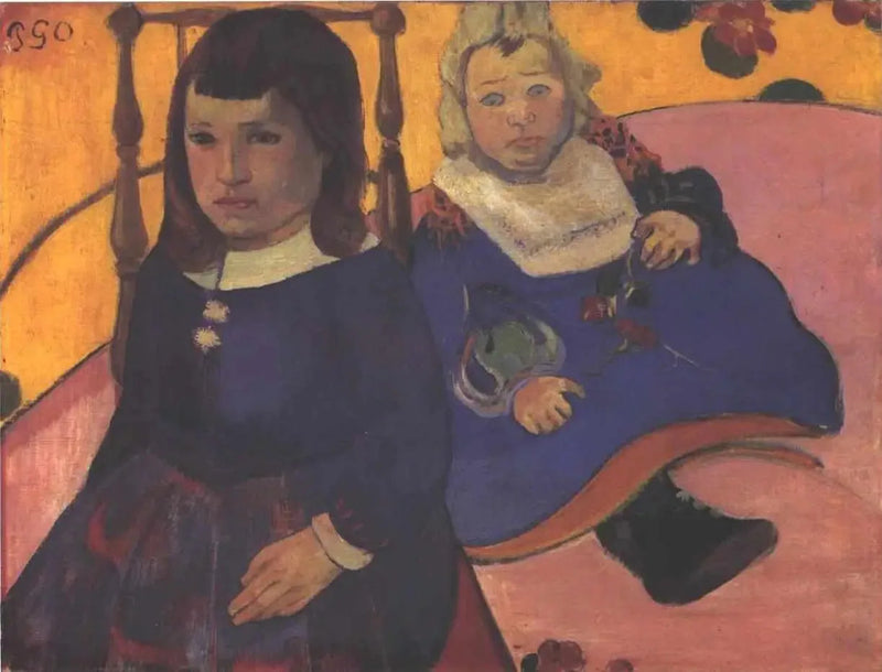 Dubbelporträtt av barn - Paul Gauguin