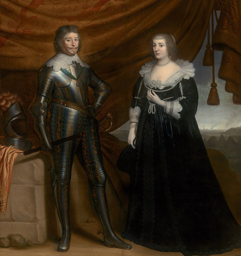 Dubbelt porträtt av Frederik Hendrik (1584-1647) och Amalia de Solms-Braunfels (1602-1675) - Gerrit van Honthorst