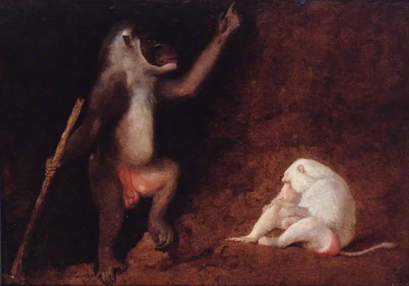 Borr och albino babian - George Stubbs