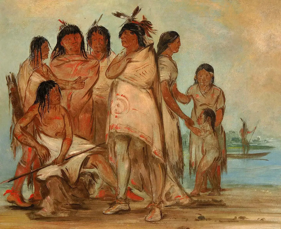 Du-cór-re-a, stamledaren, och hans familj - George Catlin