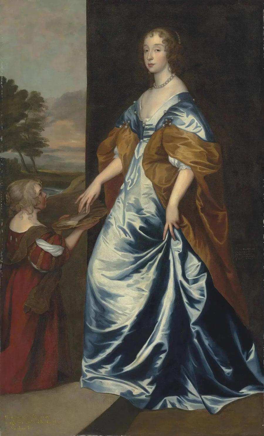 Duchesse de Lennox och Richmond (1622-1685) med sin kammarjungfru, dvärgen, Anne Shepherd - Antoine van Dyck