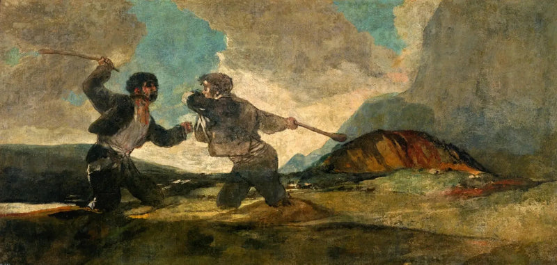 Duell med klubba - Francisco de Goya