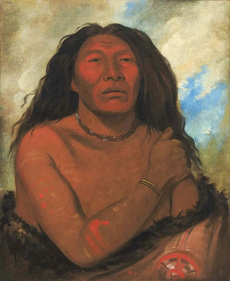 Duhk-gits-o-ó-see, Vår Röda, en framstående krigare - George Catlin