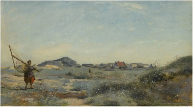 Dunkerque. En räkmöjare - Jean-Baptiste Camille Corot