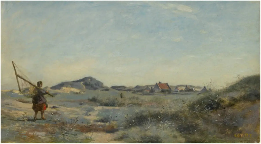 Dunkerque. En räkmöjare - Jean-Baptiste Camille Corot