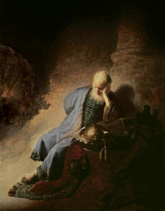 Jérémie se lamentant sur la destruction de Jérusalem - Rembrandt van Rijn - Reproductions de tableaux et peintures haut de gamme