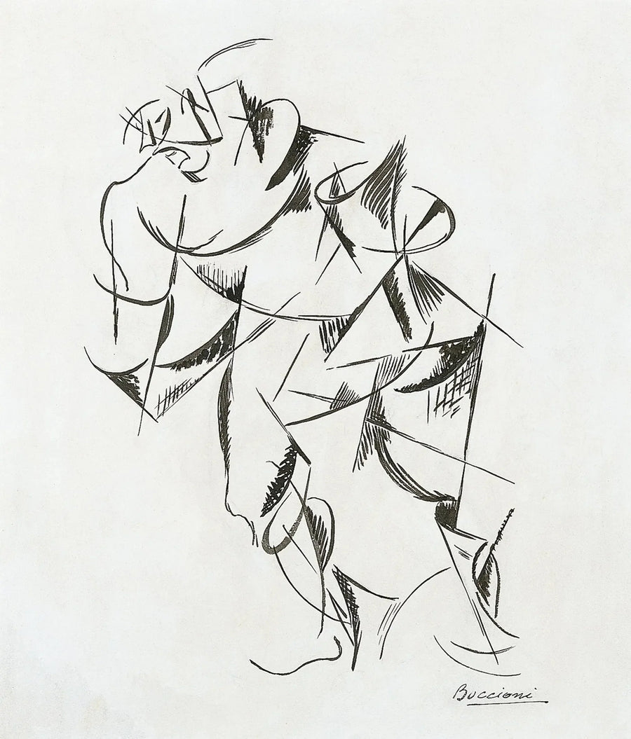 Dynamik i den mänskliga kroppen: Boxer - Umberto Boccioni