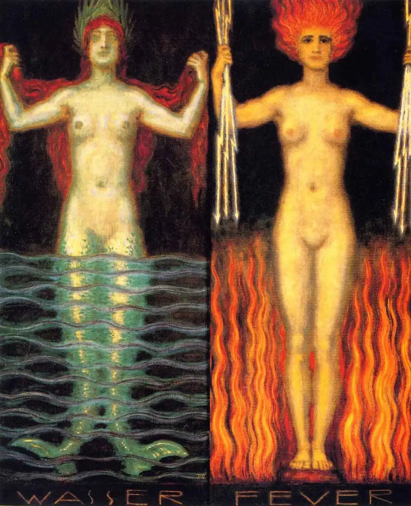 Vatten och Eld - Franz Von Stuck