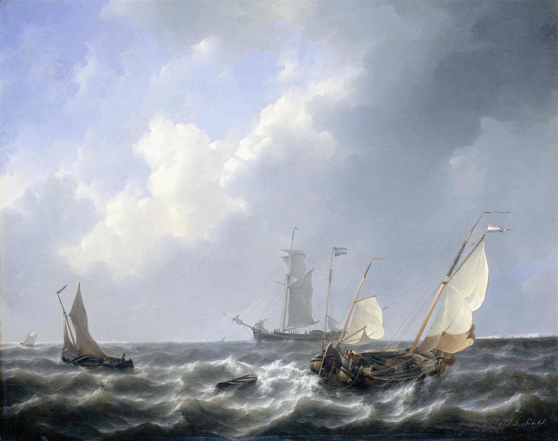 Les eaux zélandaises près de Schouwen - Petrus Johannes Schotel