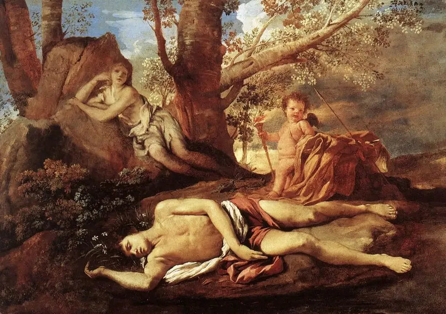 Ekot och Narcissus - Nicolas Poussin