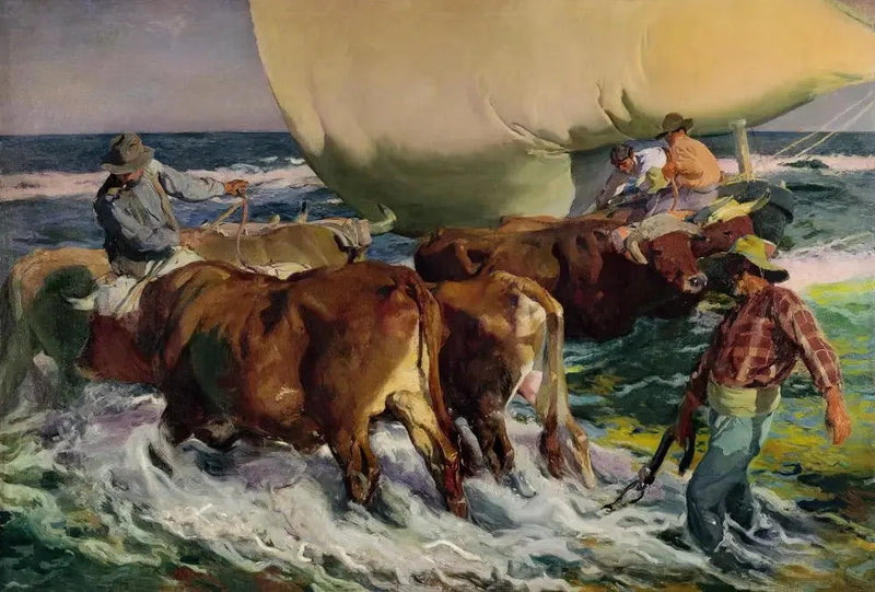Båtens strandning (eftermiddagsljus) - Joaquín Sorolla