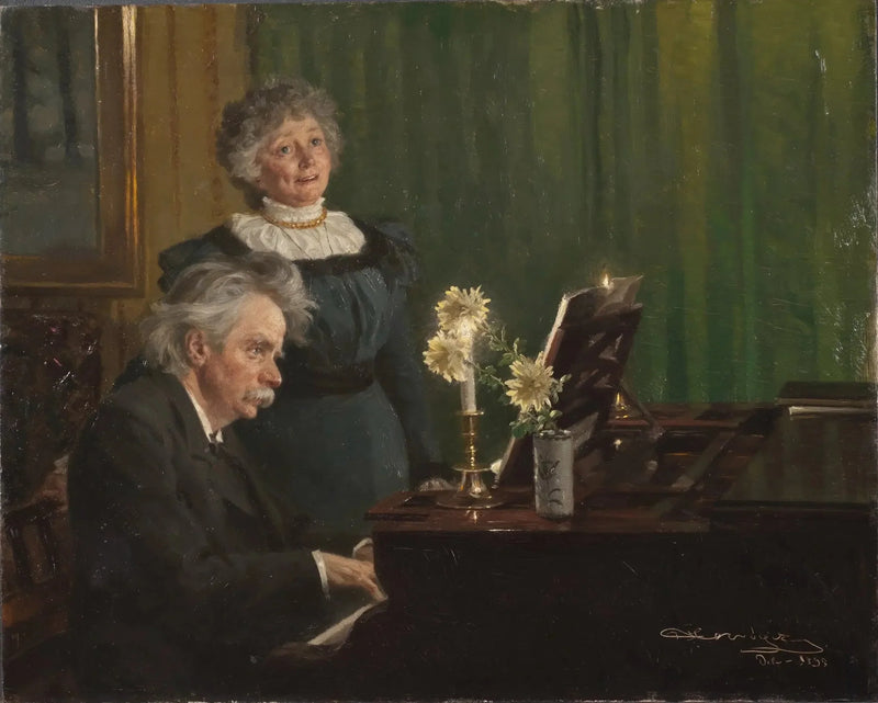 Edvard Grieg som följer sin fru - Peder Severin Krøyer