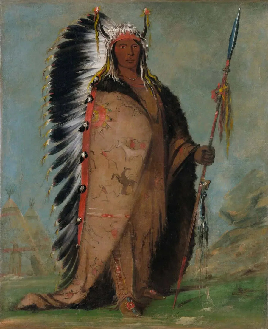 Ee-áh-sá-pa, Black Rock, en chef med två tekittlar - George Catlin