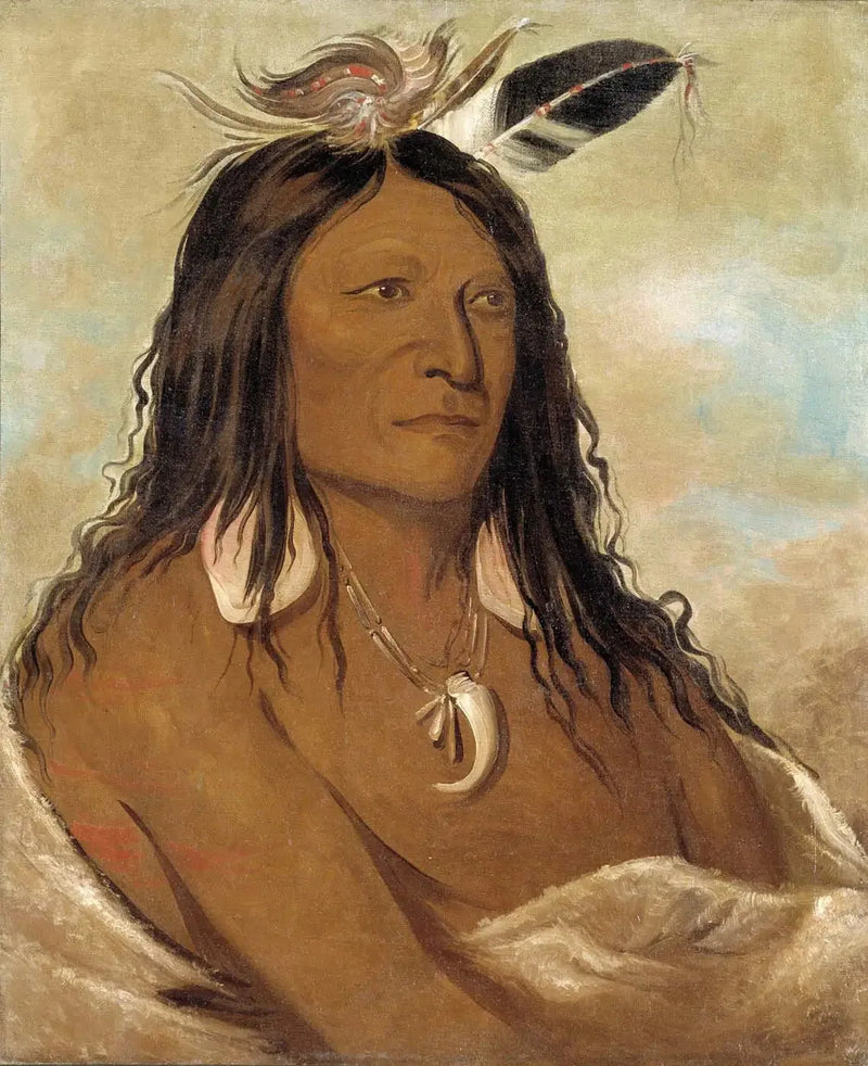 Eé-shah-kó-nee, båge och pilar, Tribuns första ledare - George Catlin