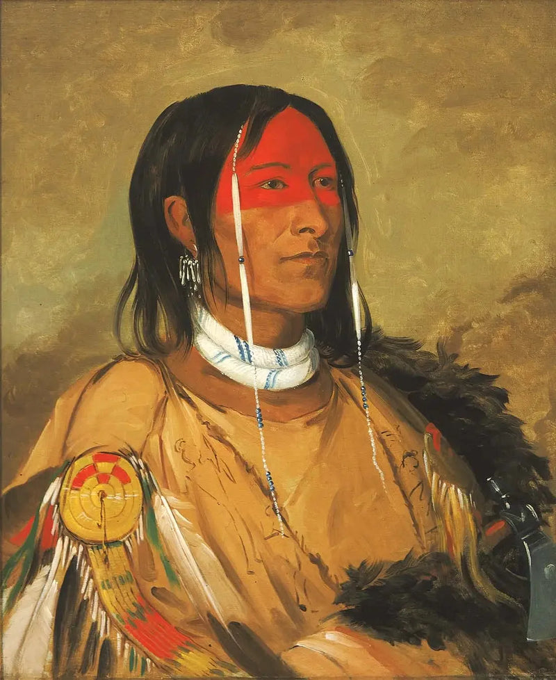 Eeh-tow-wées-ka-zeet, Den som har ögonen bakom sig (även känd som Bras cassé), en modig framstående - George Catlin
