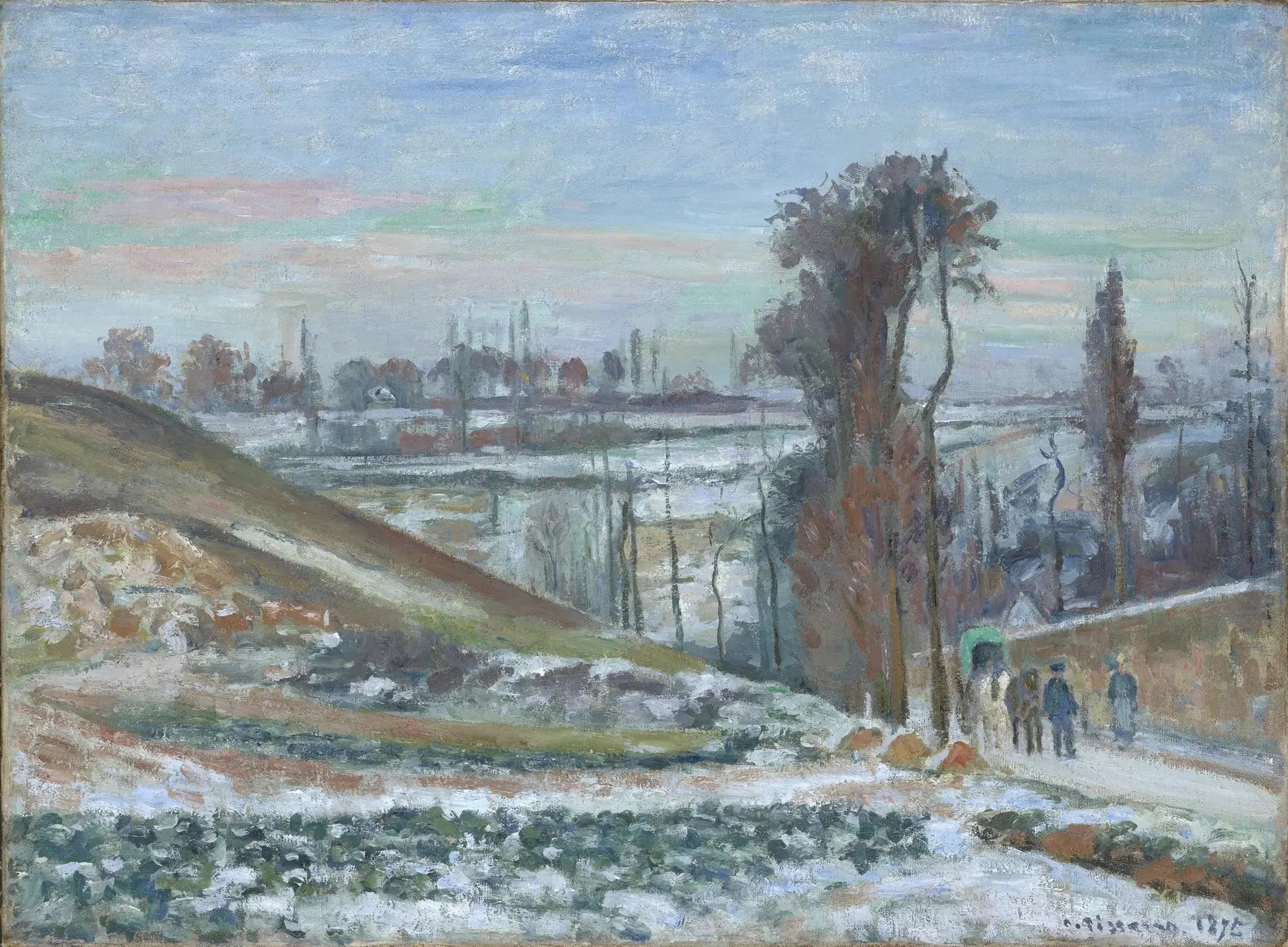 Effet de neige à l'Hermitage, Pontoise - Camille Pissarro image 1 reproduction d’œuvre d’art à l’huile