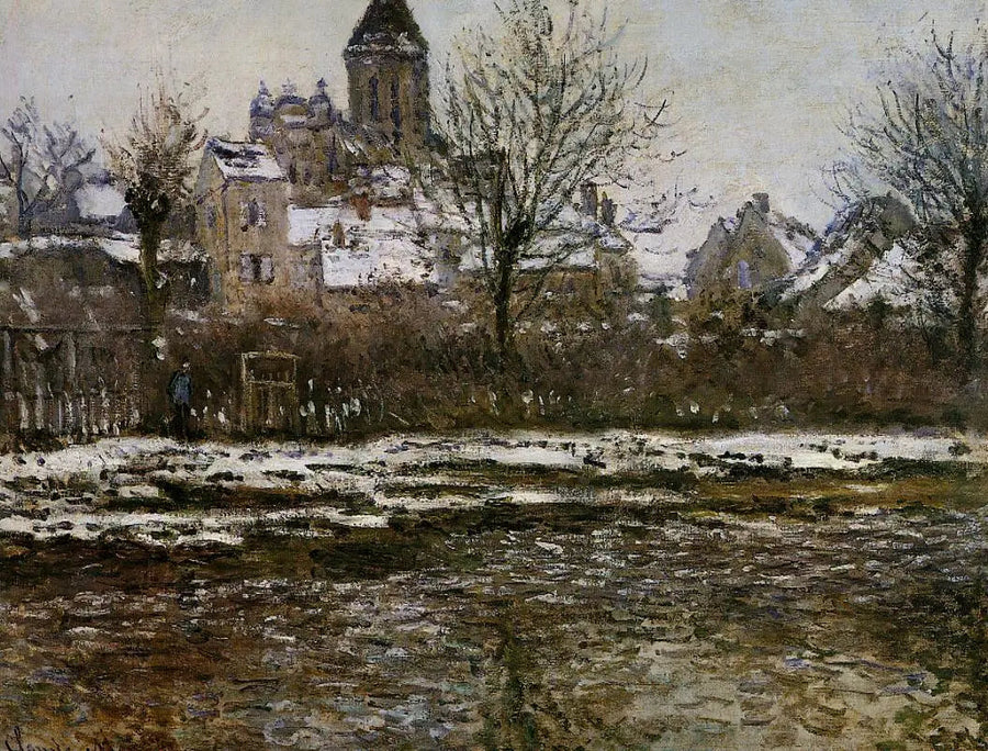 Snöeffekt i Vétheuil - Claude Monet