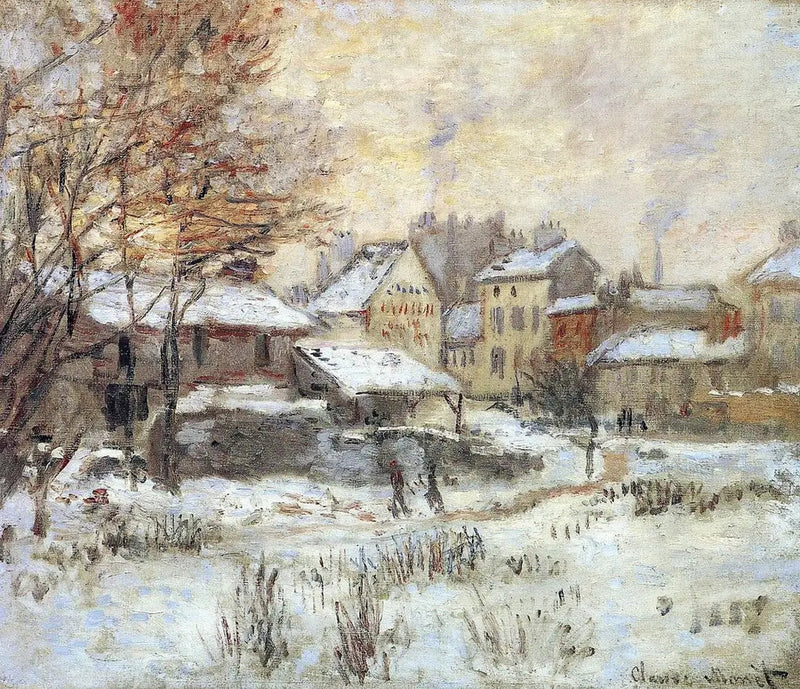 Snöeffekt, solnedgång - Claude Monet