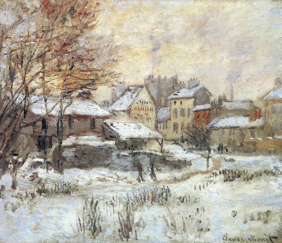 Snöeffekt, solnedgång - Claude Monet